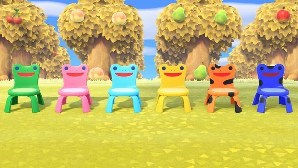 All New Froggy chairs animal crossing new horizons (x6) todas las sillas rana