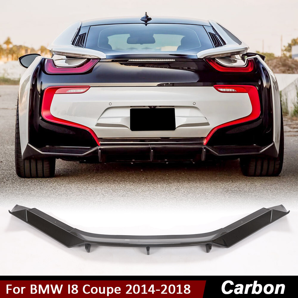 Fit For BMW I8 Coupe 2014-2018 DRY CARBON FIBER Rear Bumper Diffuser Lip Spoiler