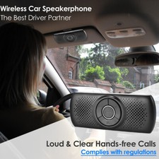Wireless B-T Car Kit Set Handsfree Smartphone Multipoint Sun Visor Speaker
