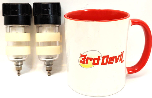 2 Compressed Air Filter Water Oil Separators 1/4" NPT Inlet & Outlet Excellent