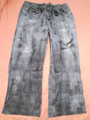 Joe Boxer Faux Denim Distressed Jeans 