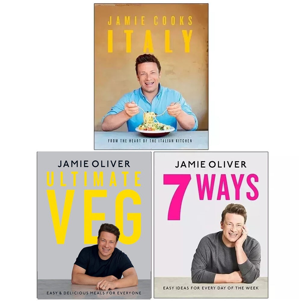 Jamie Oliver Collection 3 Books Set Ultimate Veg Easy, 7 Ways,Jamie Cooks Italy