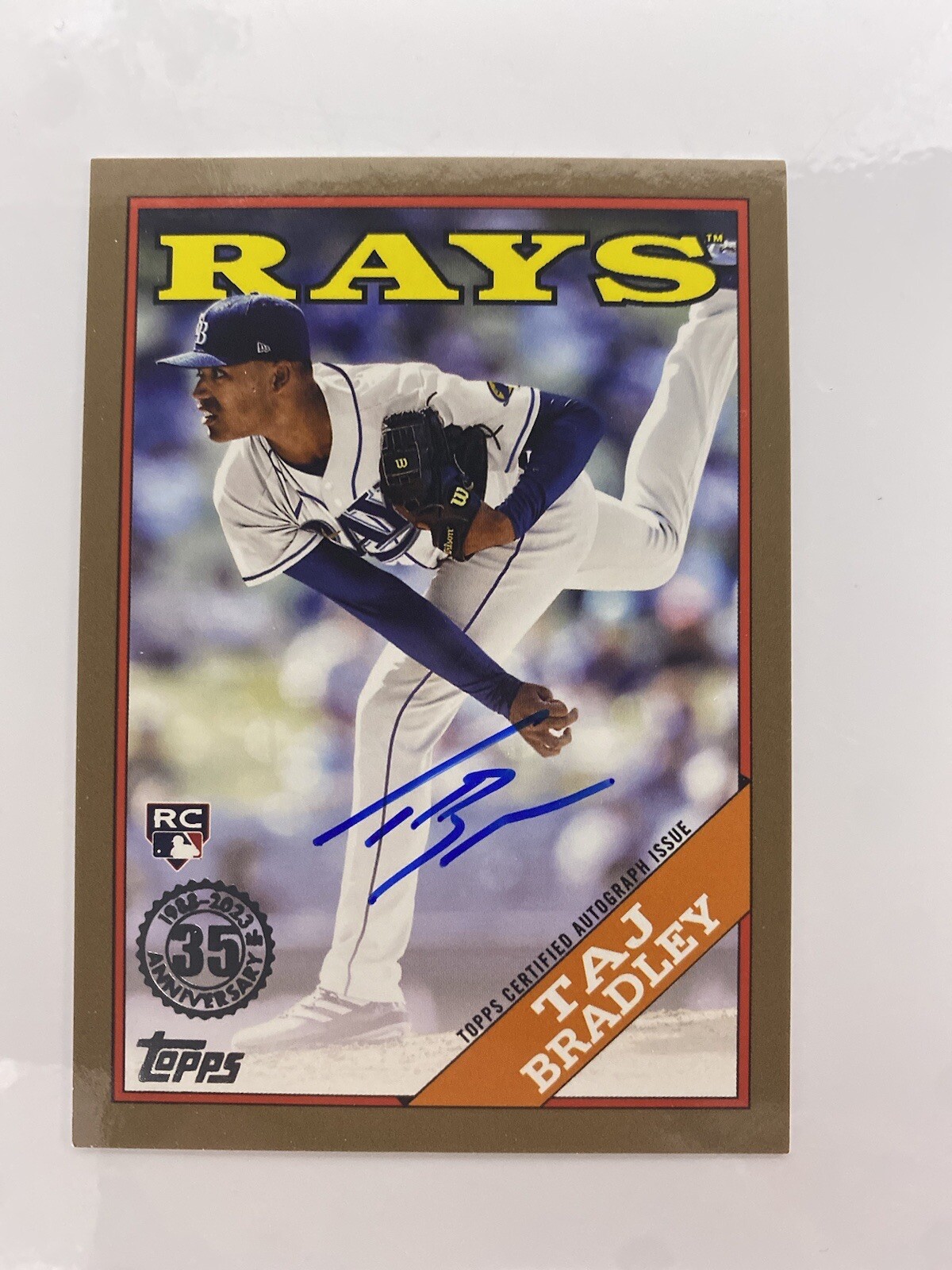 2023 Topps Update Taj Bradley 1988 Gold ROOKIE AUTO!! 27/50 88BAU-TB Rays RC