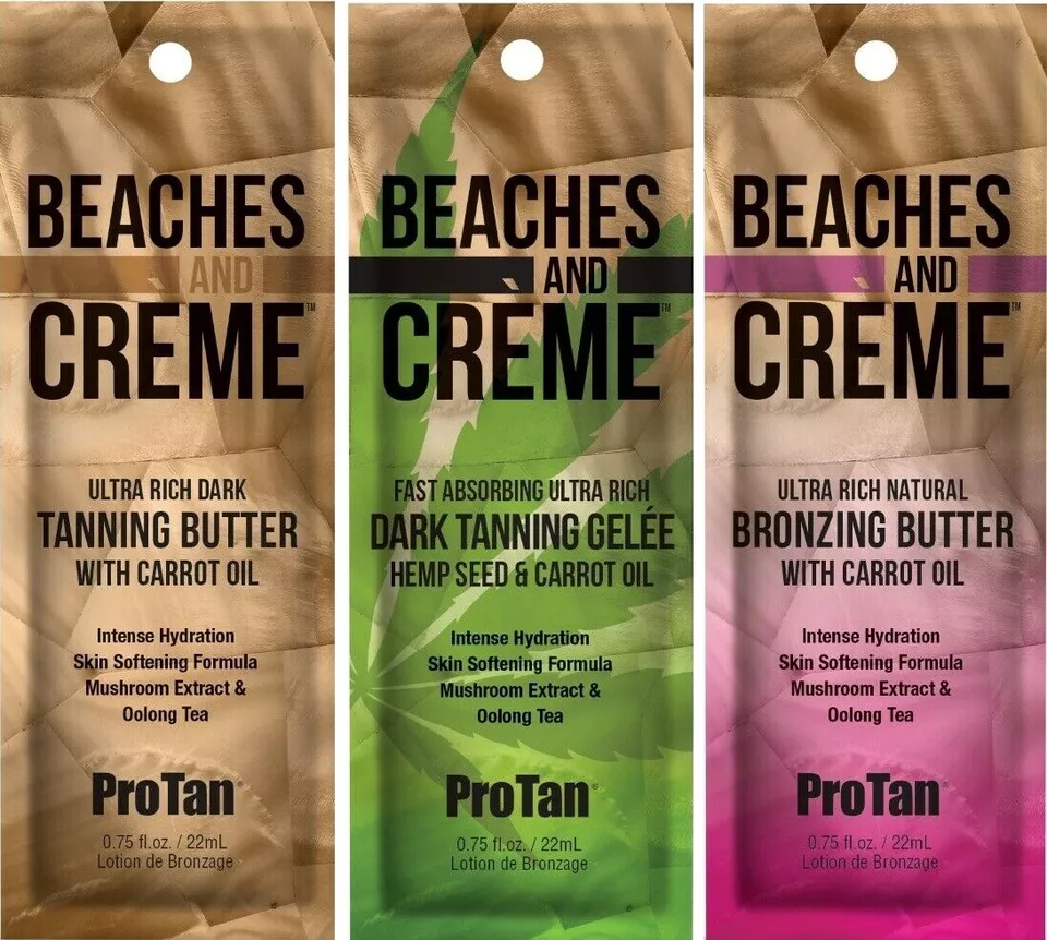 Pro Tan Beaches and Creme Sunbed Tanning Lotion Cream Collection Sachet Options