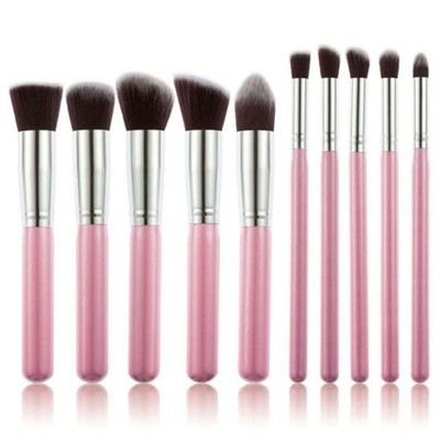 10pcs Portable Cosmetic Makeup Brushes Set (Pink) Cosmetic brush set
