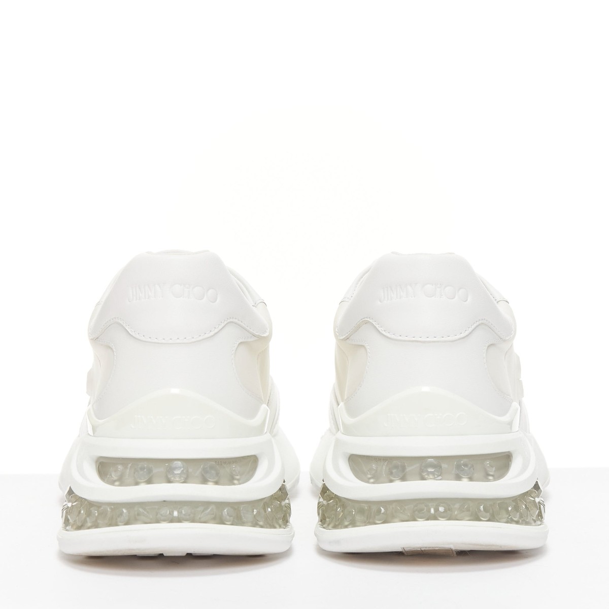 JIMMY CHOO Memphis white JC logo clear debossed crystal dad JIMMY CHOO Memphis white JC logo clear debossed crystal dad