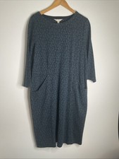 Seasalt Bonython Dress Soft  Cotton Smart Work 3/4 Sleeve Pockets UK 18 Winter