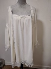 Entro Bohemian Large Tunic Dress Edwardian Lace Trimmed Victorian Boho Coquett