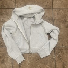 Lululemon Oversize Scuba Full Zip Cropped Hoodie Gray Women s Size S/M No Zipper
