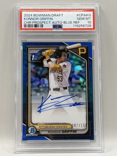 2024 Bowman Chrome Konnor Griffin Blue Refractor Auto #87/150 PSA 10 Gem Mint