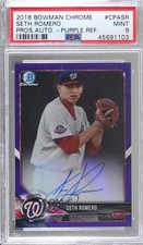 2018 Bowman Chrome Prospect Purple Refractor /250 Seth Romero PSA 9 MINT Auto