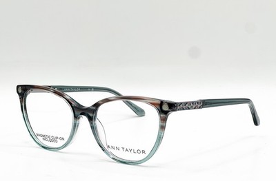 NEW ANN TAYLOR AT350CP C02 TEAL GRADIENT AUTHENTIC EYEGLASSES W/ CLIP 52-16