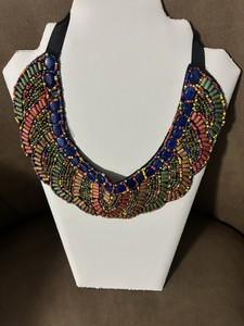 Handmade Tribal Beaded Collar Necklace