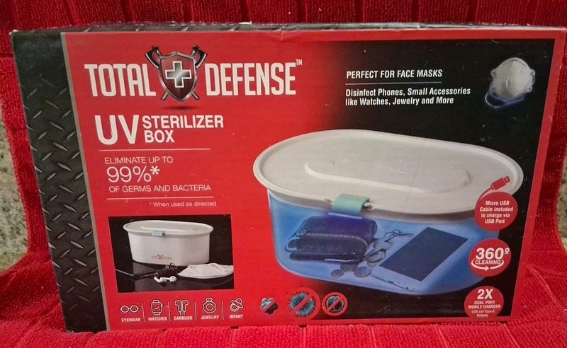 Total Defense UV Sterilizer Box Eliminates 99.9% Of Germ & Bacteria 