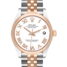 Rolex Datejust Midsize Steel Rose Gold White Dial Ladies Watch 278241