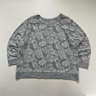 Lane Bryant Pullover grau Blumen Damen Größe XL 18/20 Blumenmuster Sweater
