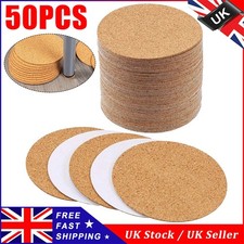 50Pc Self-Adhesive Cork Circle Cork Backing Sheets for Coasters DIY Crafts Decor