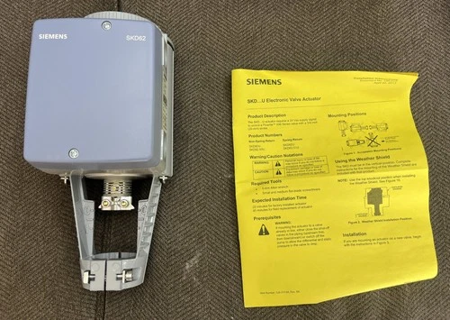 Siemens Hydraulic Actuator SKD62U Electronic Valve Spring Return 100 N 20mm 