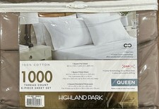 Highland Park 1000 Thread Count Pima Cotton 6pc Sheet Set Tan / Taupe QUEEN