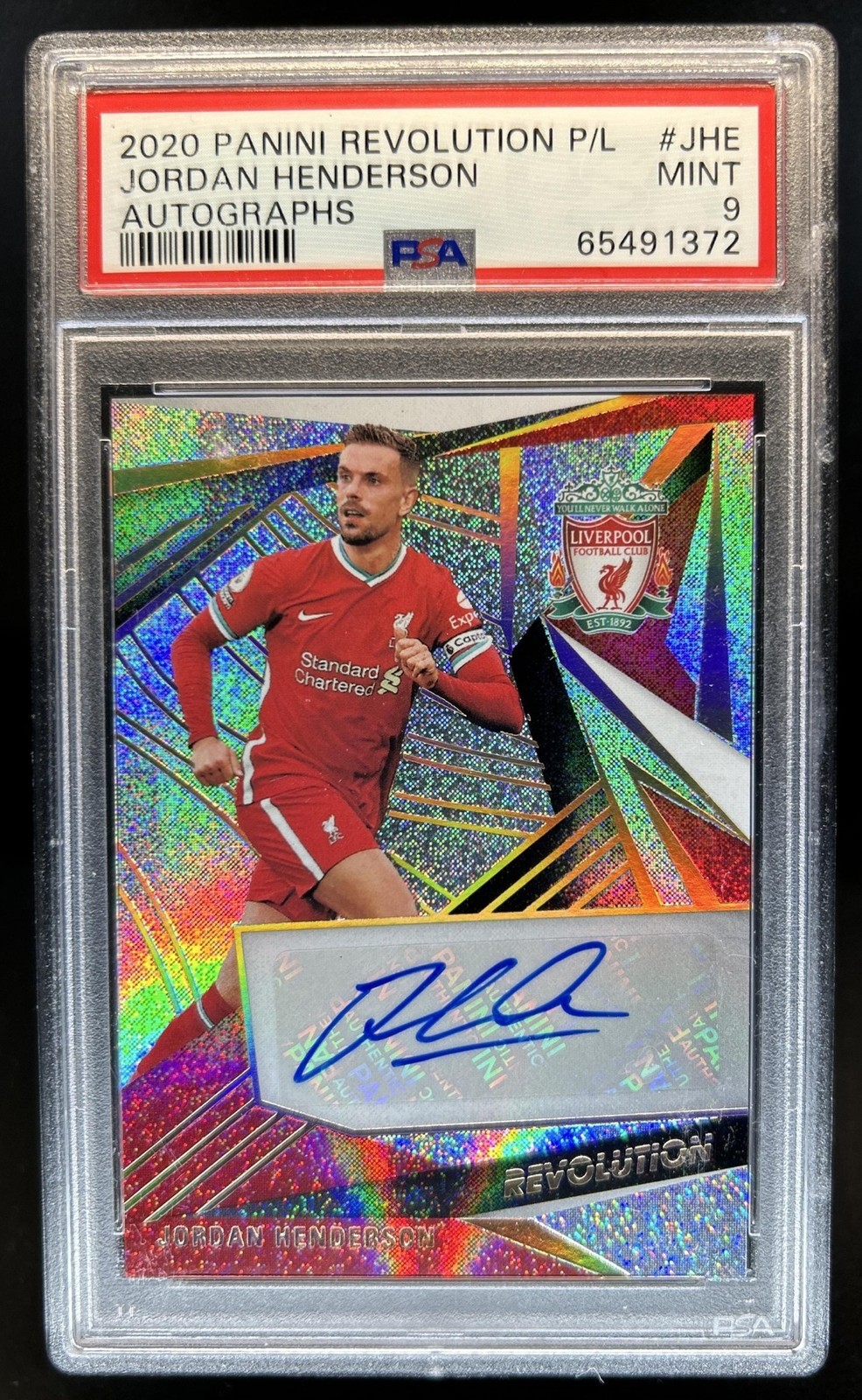 2020-21 Panini Revolution Premier League Jordan Henderson Auto #A-JHE PSA 9