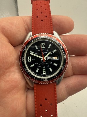 VINTAGE Clinton World Timer Men s Automatic Dive Watch EXTREMELY CLEAN BEZEL