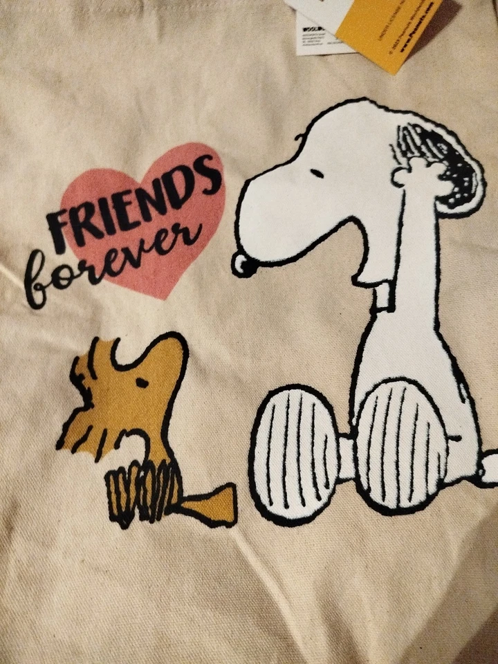 Snoopy mit Woodstock Shopper Baumwolltasche - Bild 2 von 2