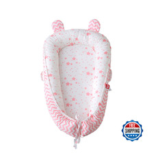 Baby Snuggle Nest Lounger for Newborn 0-24 Months, Breathable  Soft Cotton Infa