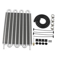 Universal Transmission Oil Cooler Kit,Aluminium alloy Tube and 8 Pass Silver