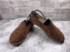 Sabah Loafers Women 10.5M Tabac Rough Out Shoes Brown Leather Slip On Flats