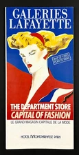 Paris France Galleries Lafayette Department Store Map Vintage Travel Brochure