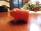 STANGL POTTERY #1745  3' PIG ASHTRAY MINIATURE TANGERINE ORANGE [RARE]