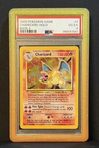 Pokemon Charizard Holo Base Set 2 PSA 4 #4 4/130 Mint
