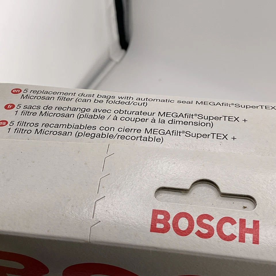 SEALED BOSCH Part #462544 MEGAfilt SuperTEX 5 Pack Vacuum Bags. Genuine - Image 3 of 4