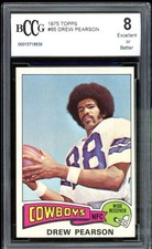 1975 Topps #65 Drew Pearson Rookie Card BGS BCCG 8 Excellent+. rookie card picture