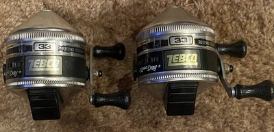 TWO Zebco 33 Rhino Tough Fishing Reels Untested Parts? *Read MADE