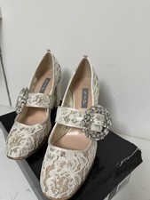 Beautiful White Lace Bridal Heel Shoes 37.5 US