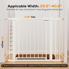 Baby Gate for Stairs  Doorways, Auto Close Pet Gate Latch, 29-40"