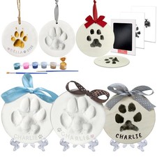 Clay  Ink Paw Print Kit,Make 3 Pawprint Ornaments 2 Clay 1 Ink ,Dog Cat Paw/...
