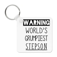 Warning World's Grumpiest Stepson SchlüSselanhäNger Lustig Scherz Best Family
