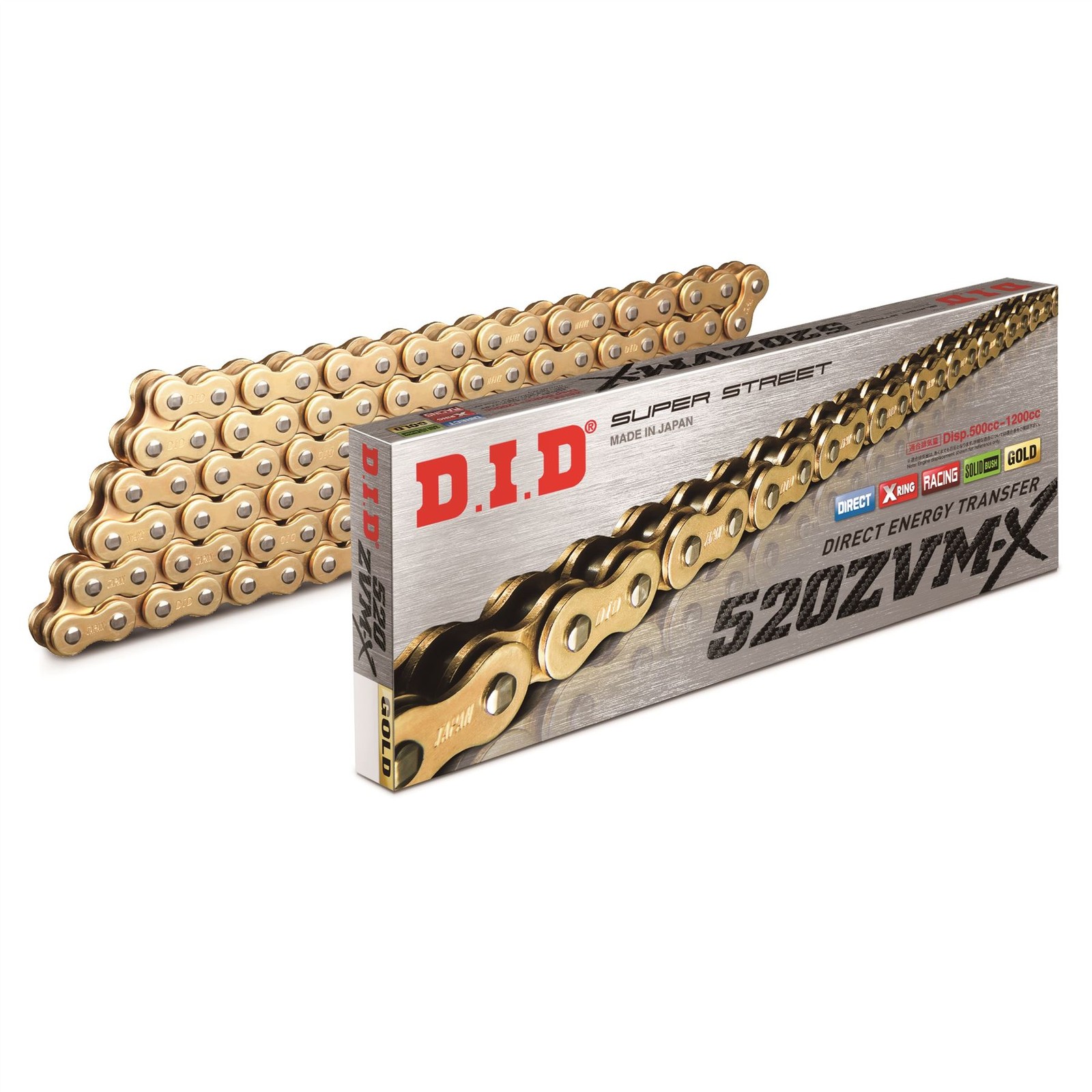 D.I.D. ZVMX X-Ring Chain Gold 520-106 Kawasaki KLX250 S H6F,H7F 2006 - 2007