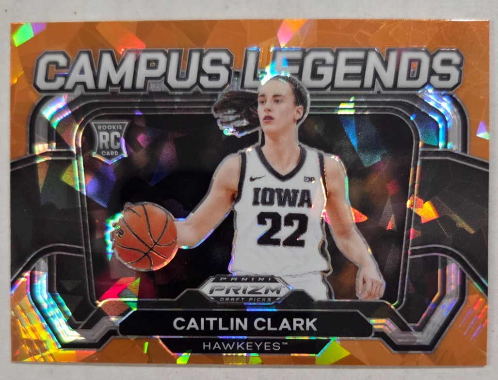 2024 Panini Prizm Draft Picks - Campus Legends Caitlin Clark #5 Orange Ice Prizm