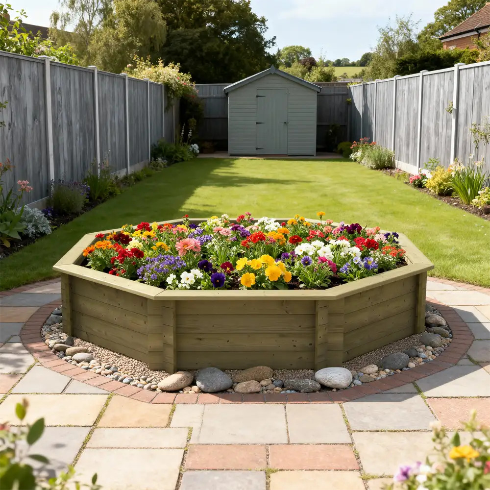 Raised Garden Bed - 10ft Octagonal - 563mm Height - 27mm Thick Wall