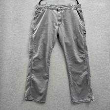Dickies Men Pants 36X30 Gray Cargo Carpenter Twill DP802SSL Work Pants Button