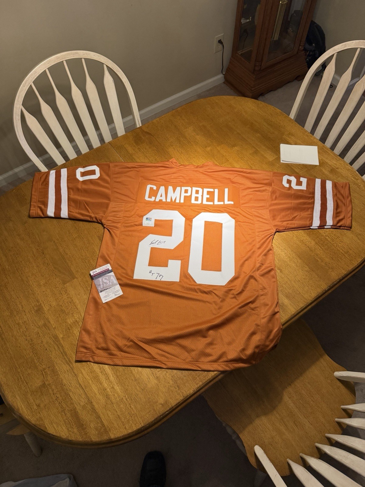 Camiseta Earl Campbell Auto CertificadaComodín Éxitos Embrujados con Tarjeta Nico de Bonificación