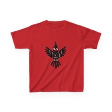 Black Cartoon Cockatoo Kids T-Shirt | Tropical Bird Youth Tee