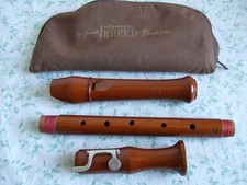 Wooden Heinrich Royal Tenor Recorder, Baroque with Key, Near Mint