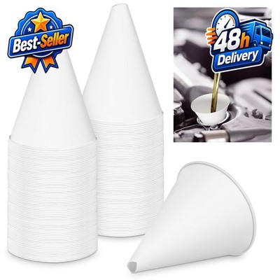 SiliFine Disposable Paper Funnels 25 Pcs 6 oz for Oil Change Automotive