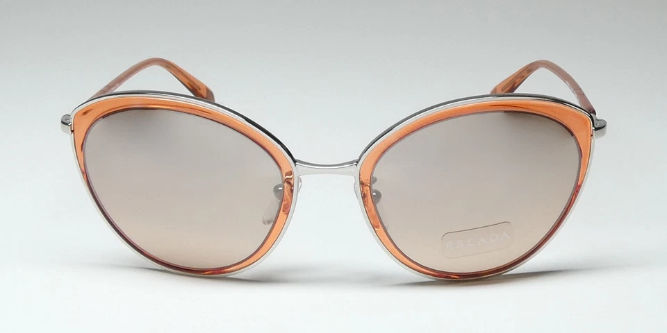 NOVO ÓCULOS DE SOL ESCADA SES910 LARANJA 54-21-140 6M5X FEMININO METAL E PLÁSTICO GATO - Imagem 3 de 4