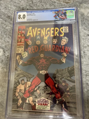 Avengers #43 CGC 8.0  1967 1st appearance Red Guardian Cover looks High Grade