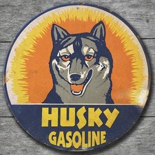 Husky Gasoline 8" Diameter Retro Novelty Metal Sign Made In USA New!